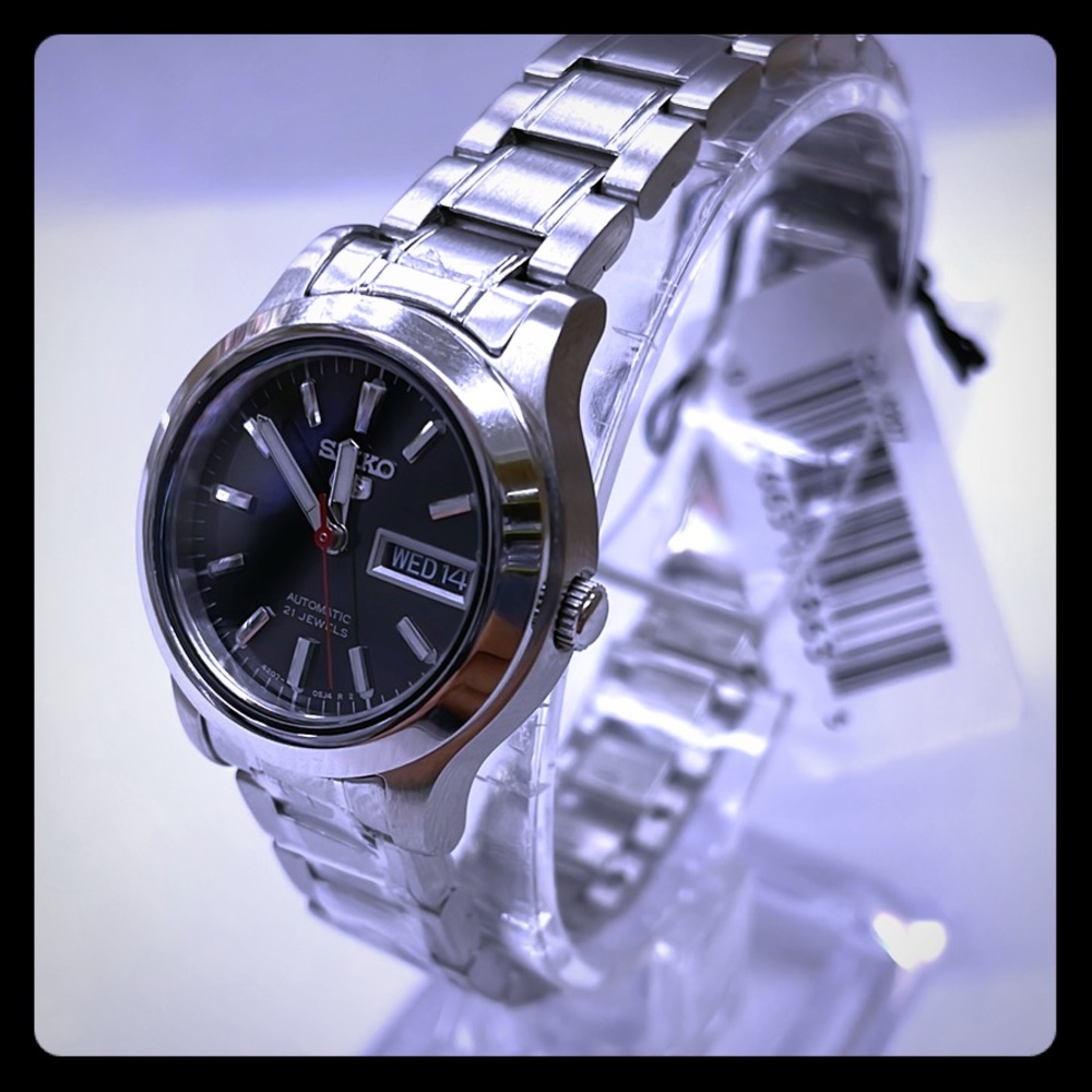 New Seiko 5 Automatic Black Dial Ladies Watch